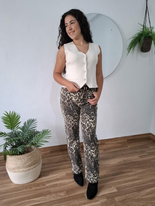 Pantalón vaquero leopardo