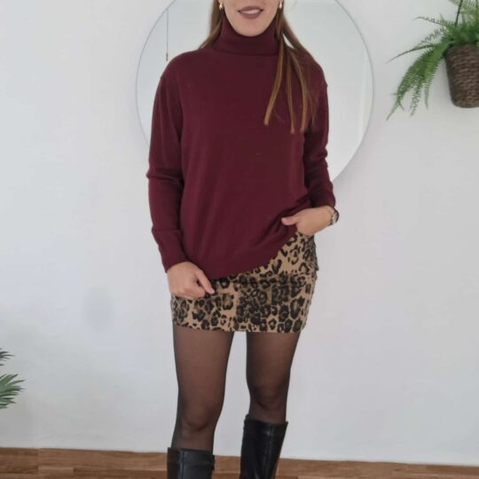 Falda vaquera leopardo