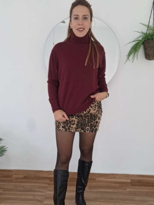 Falda vaquera leopardo